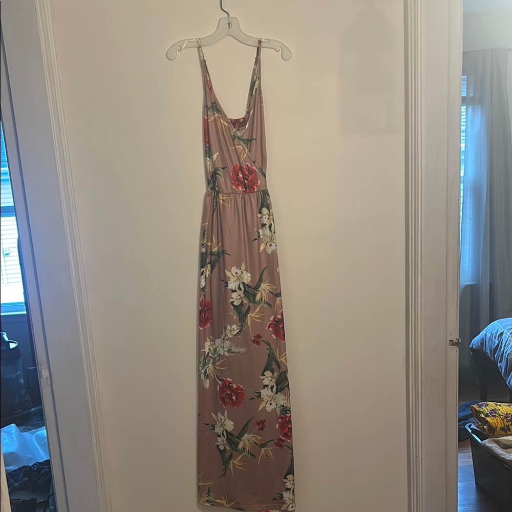 Source Unknown Floral Maxi Dress in Pink and Red
